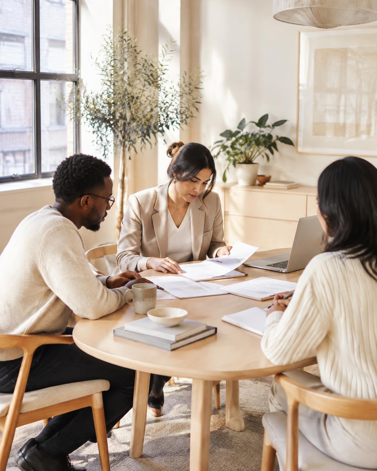 Échange de travail autour d'une table