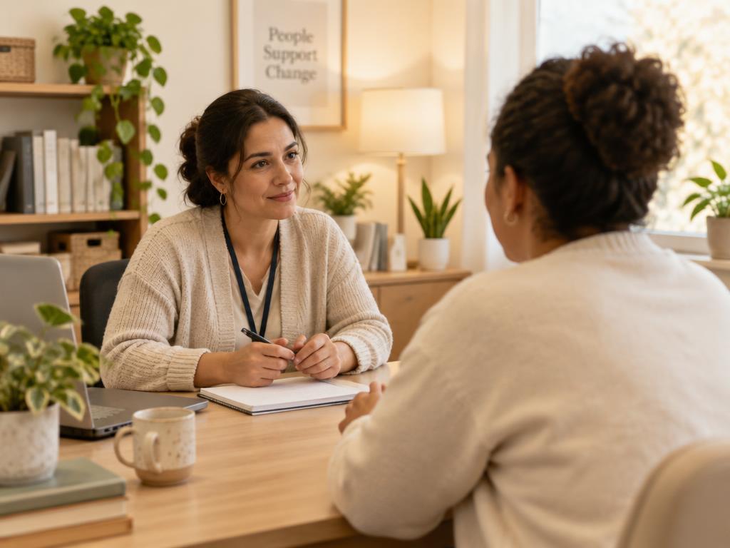 Entretien dans un bureau d'accueil